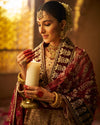 Lehenga - Wine & Light Pink 1067